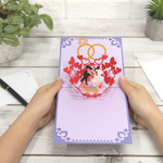 Load image into Gallery viewer, Bride and Groom Kiss in Wedding Party Pop Up Card

