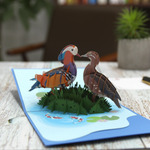 Load image into Gallery viewer, Mandarin Duck Couple Pop Up Card
