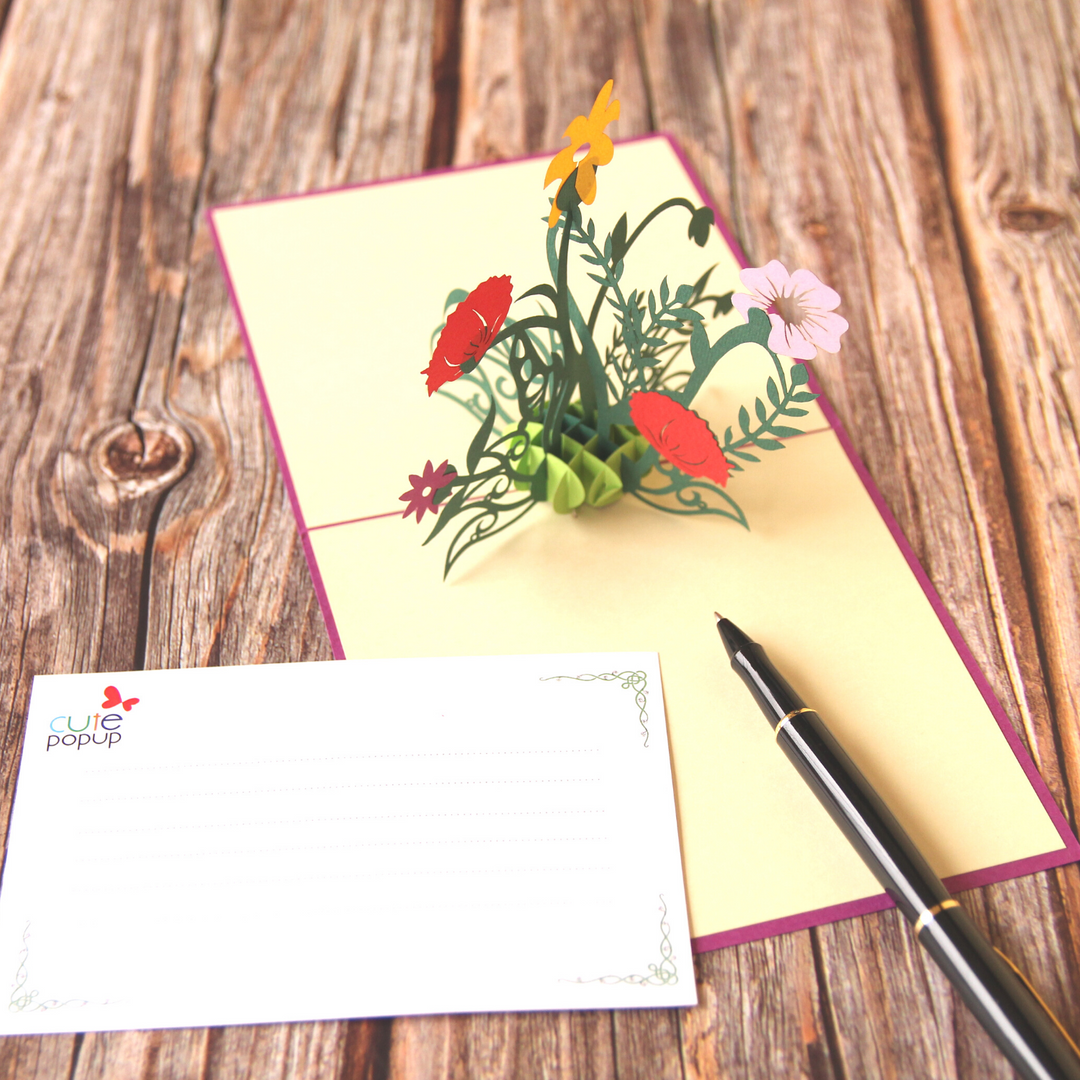 Gorgeous Wild Flowers Pop Up Card