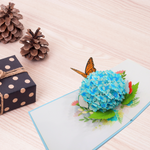 Load image into Gallery viewer, Hydrangea Flower with Monarch Butterfly Pop Up Card

