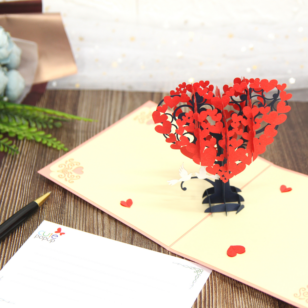 Heart Tree Love Birds Pop Up Card
