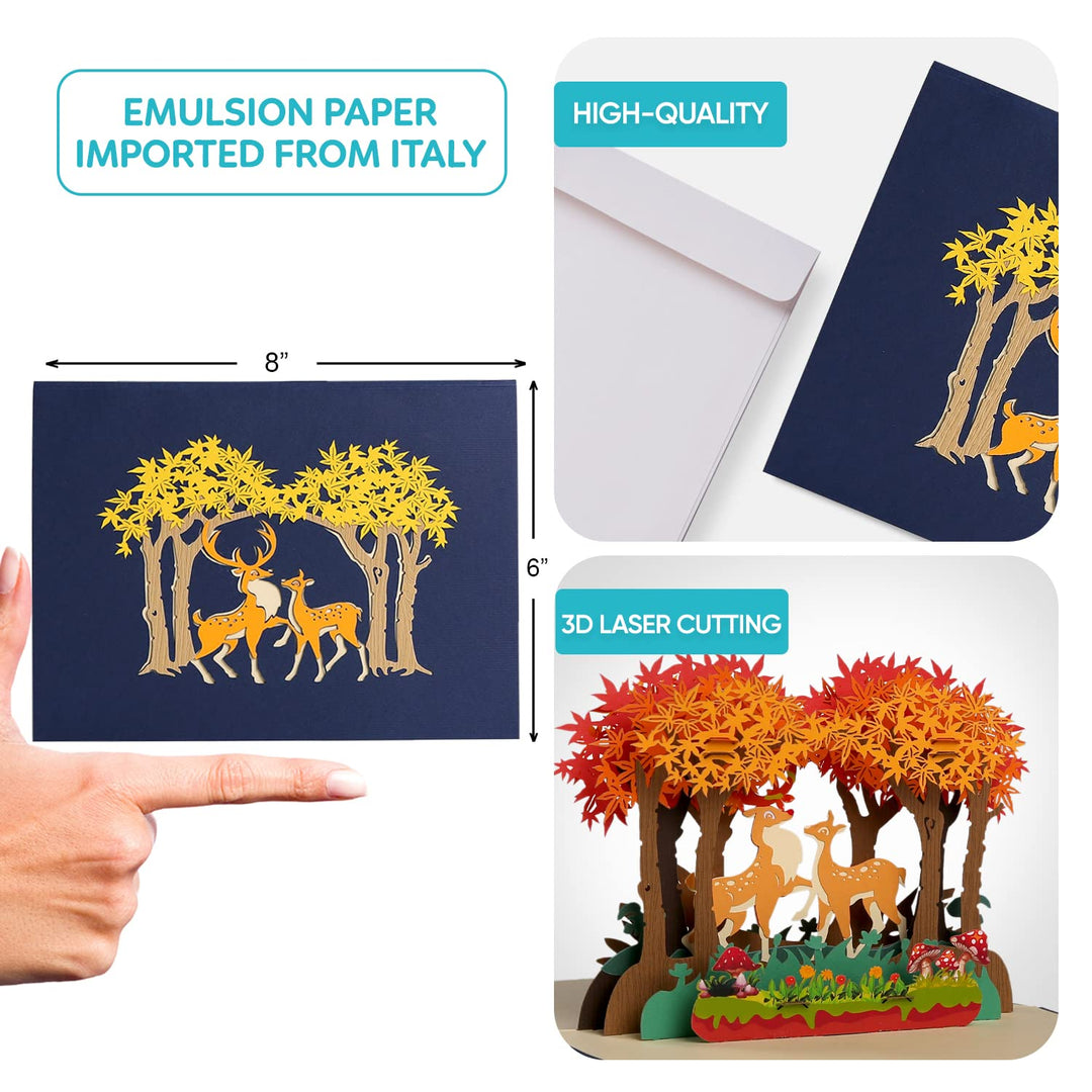 Adorable Deers Autumn Pop Up Card