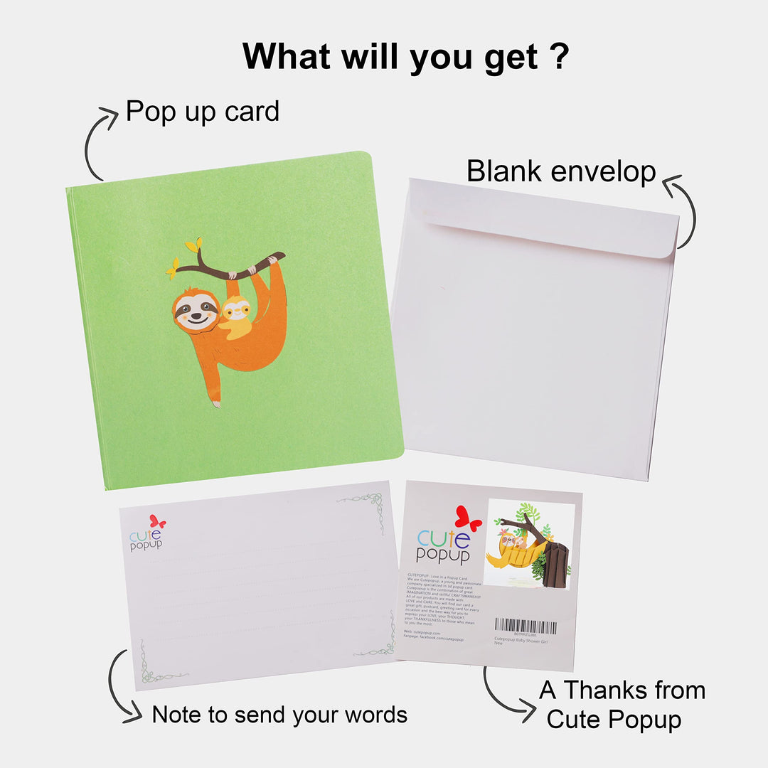 Sloth Pop Up Card