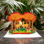 Load image into Gallery viewer, Adorable Deers Autumn Pop Up Card
