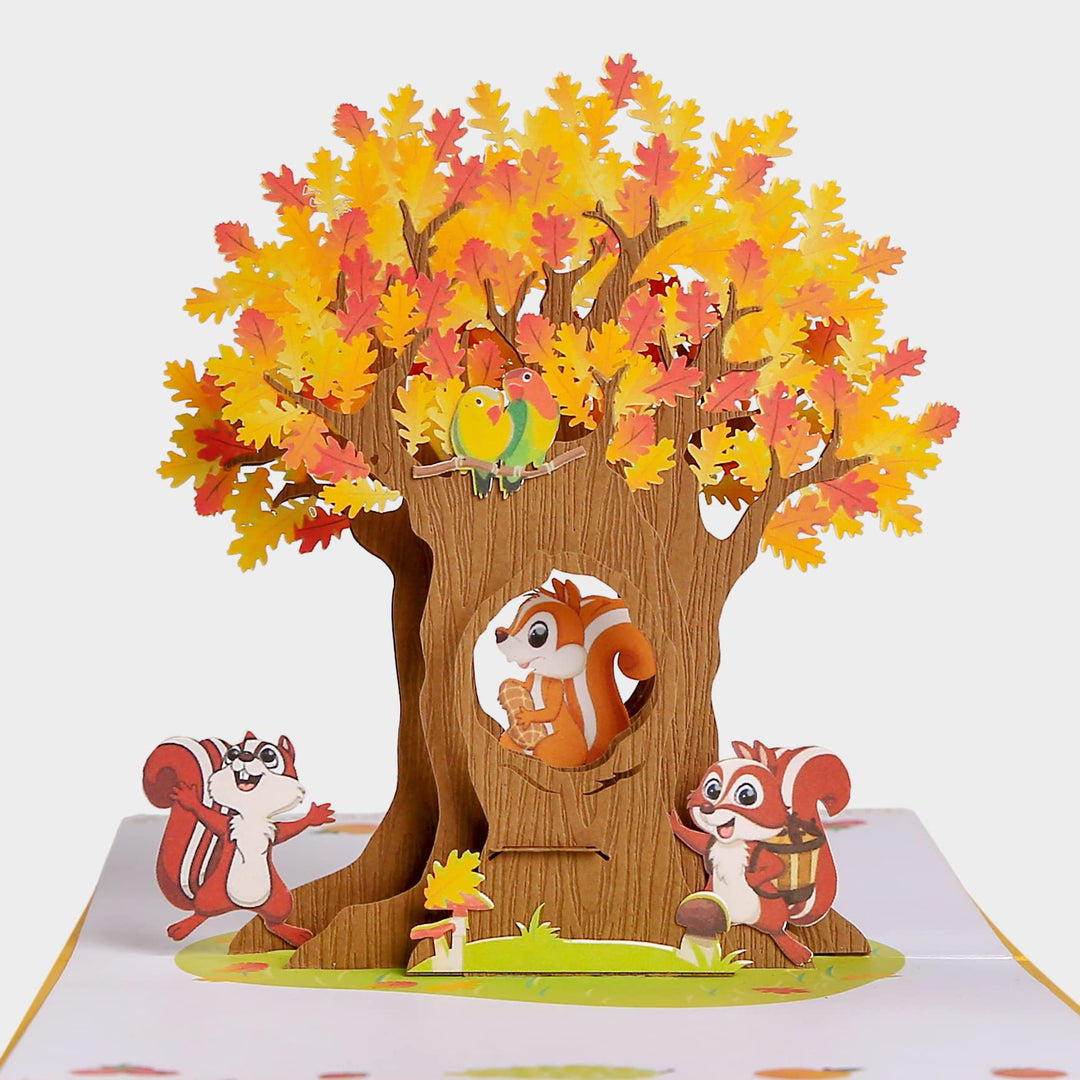 Adorable Squirrels Autumn Pop Up Card