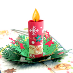 Load image into Gallery viewer, Sparkling Candle Christmas Pop Up Card
