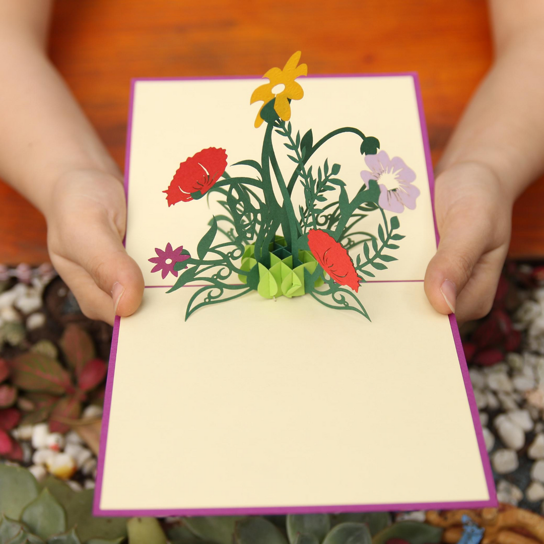 Gorgeous Wild Flowers Pop Up Card