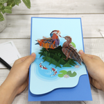 Load image into Gallery viewer, Mandarin Duck Couple Pop Up Card