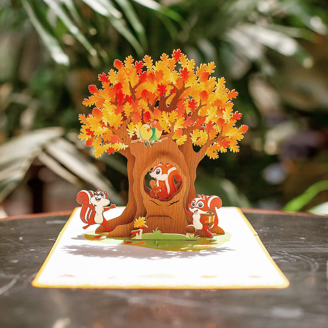 Adorable Squirrels Autumn Pop Up Card