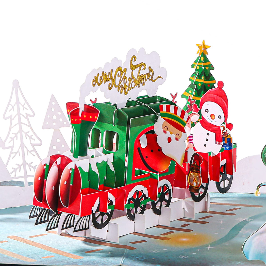 Happy Train Christmas Pop Up Card