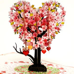 Load image into Gallery viewer, Cherry Heart Tree Love Birds Pop Up Card
