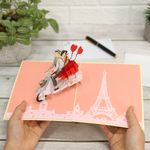 Load image into Gallery viewer, Romantic Couple on Vespa Pop Up Card