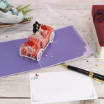 Load image into Gallery viewer, Bride and Groom in Wedding Car Pop Up Card
