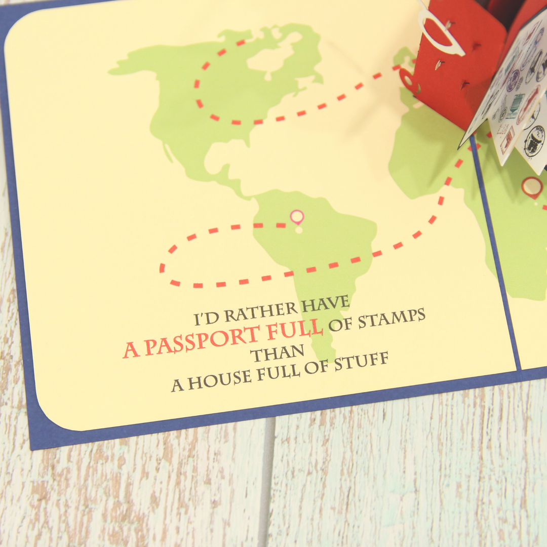 Travel Luggage Pop Up Card