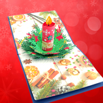 Load image into Gallery viewer, Sparkling Candle Christmas Pop Up Card

