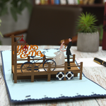Load image into Gallery viewer, Romantic Bride &amp; Groom on the Quay Pop Up Card
