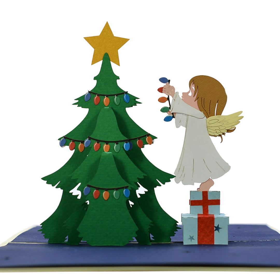 Angel and Christmas Tree Pop Up Card