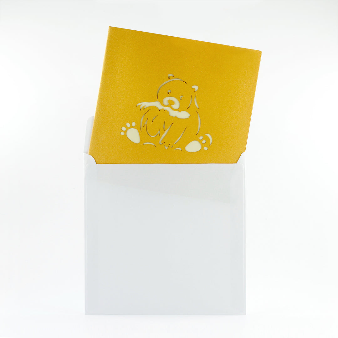 Bear Catching Salmon Pop Up Card