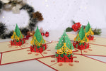 Load image into Gallery viewer, Christmas tree Greeting Pop Up Cards Set of 5
