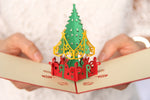 Load image into Gallery viewer, Christmas tree Greeting Pop Up Cards Set of 5