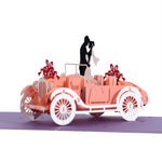 Load image into Gallery viewer, Bride and Groom in Wedding Car Pop Up Card
