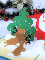 Load image into Gallery viewer, Santa Claus &amp; Reindeers Christmas Pop Up Card
