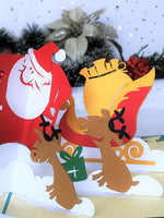 Load image into Gallery viewer, Santa Claus &amp; Reindeers Christmas Pop Up Card
