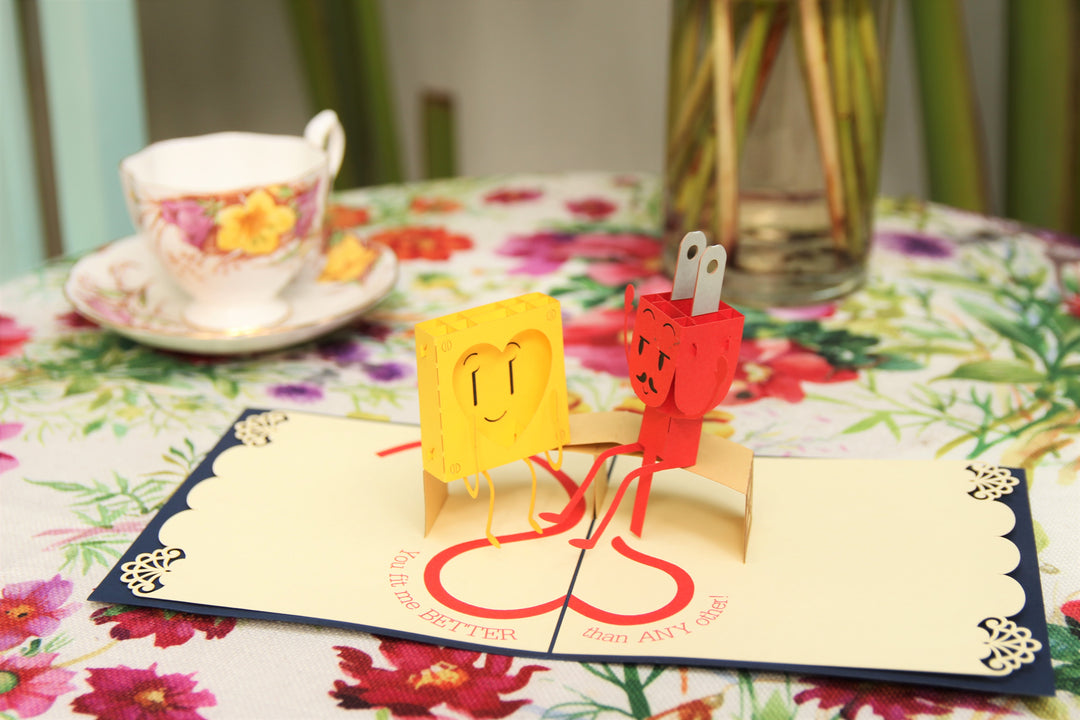 Electric Socket and Plug Pop Up Card – Cute Popup - Make Every Moment Count
