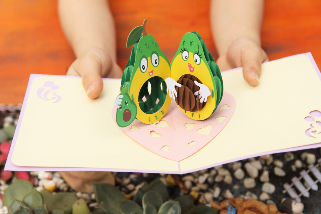 Happy Avocado Pop Up Card