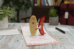 Load image into Gallery viewer, Hot Dog Bread Couple Pop Up Card
