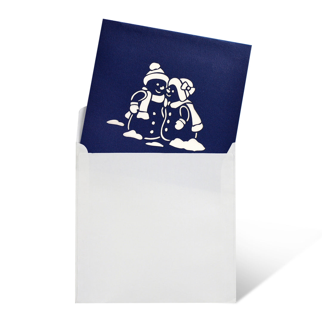 Snowman Couple Christmas Pop Up Card