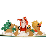 Load image into Gallery viewer, Santa Claus &amp; Reindeers Christmas Pop Up Card
