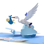 Load image into Gallery viewer, Stork Delivering Baby Pop Up Card
