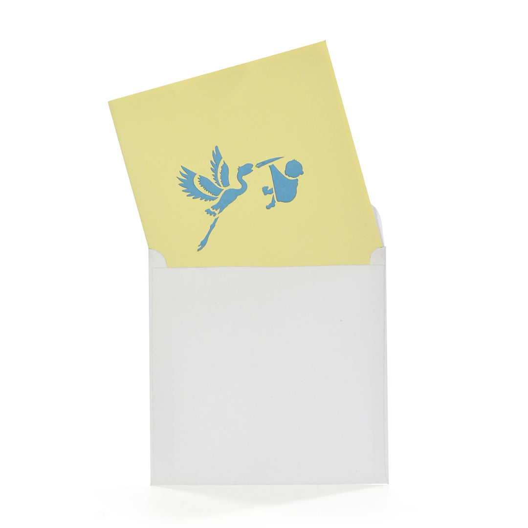 Stork Delivering Baby Pop Up Card