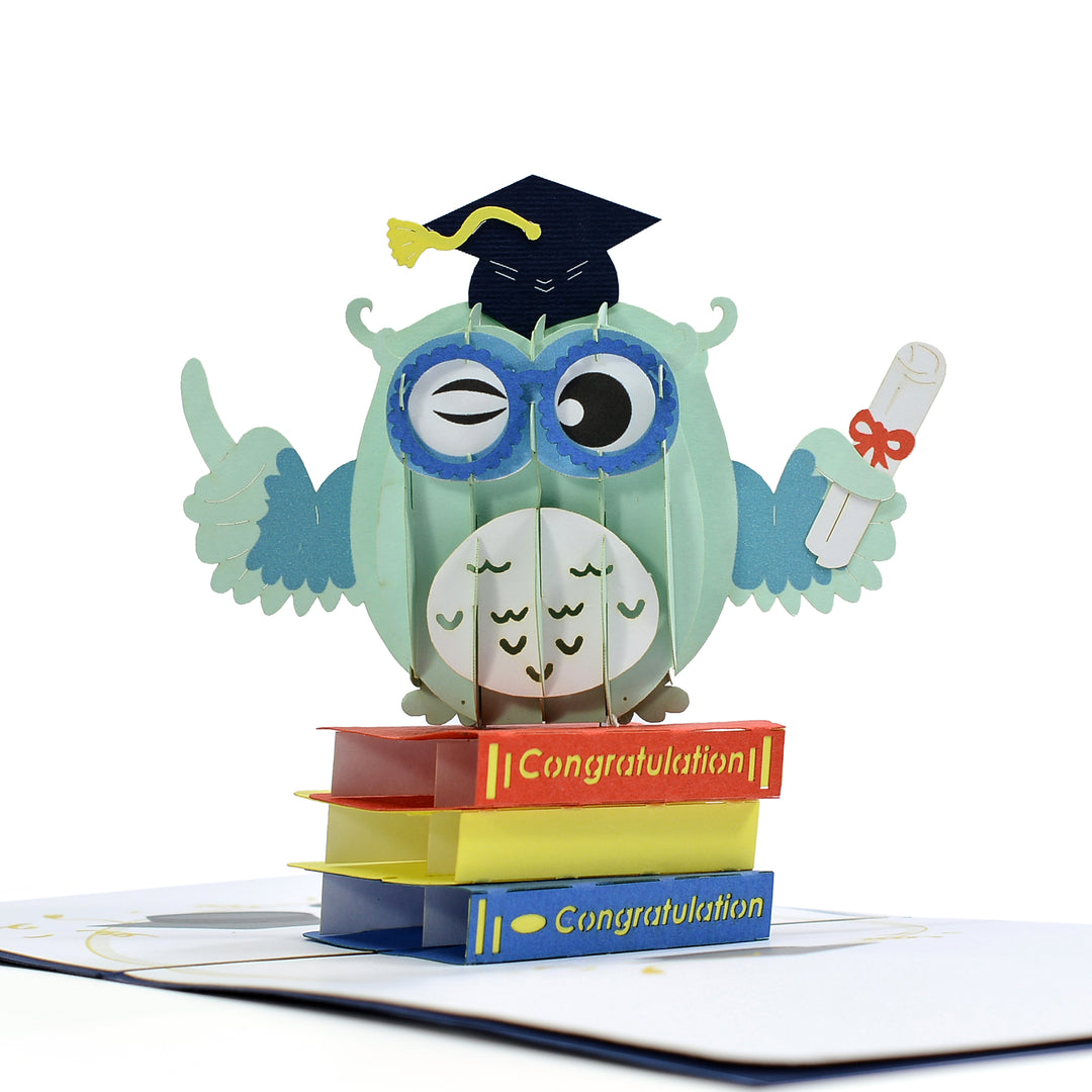 Wise Owl Graduation Pop Up Card