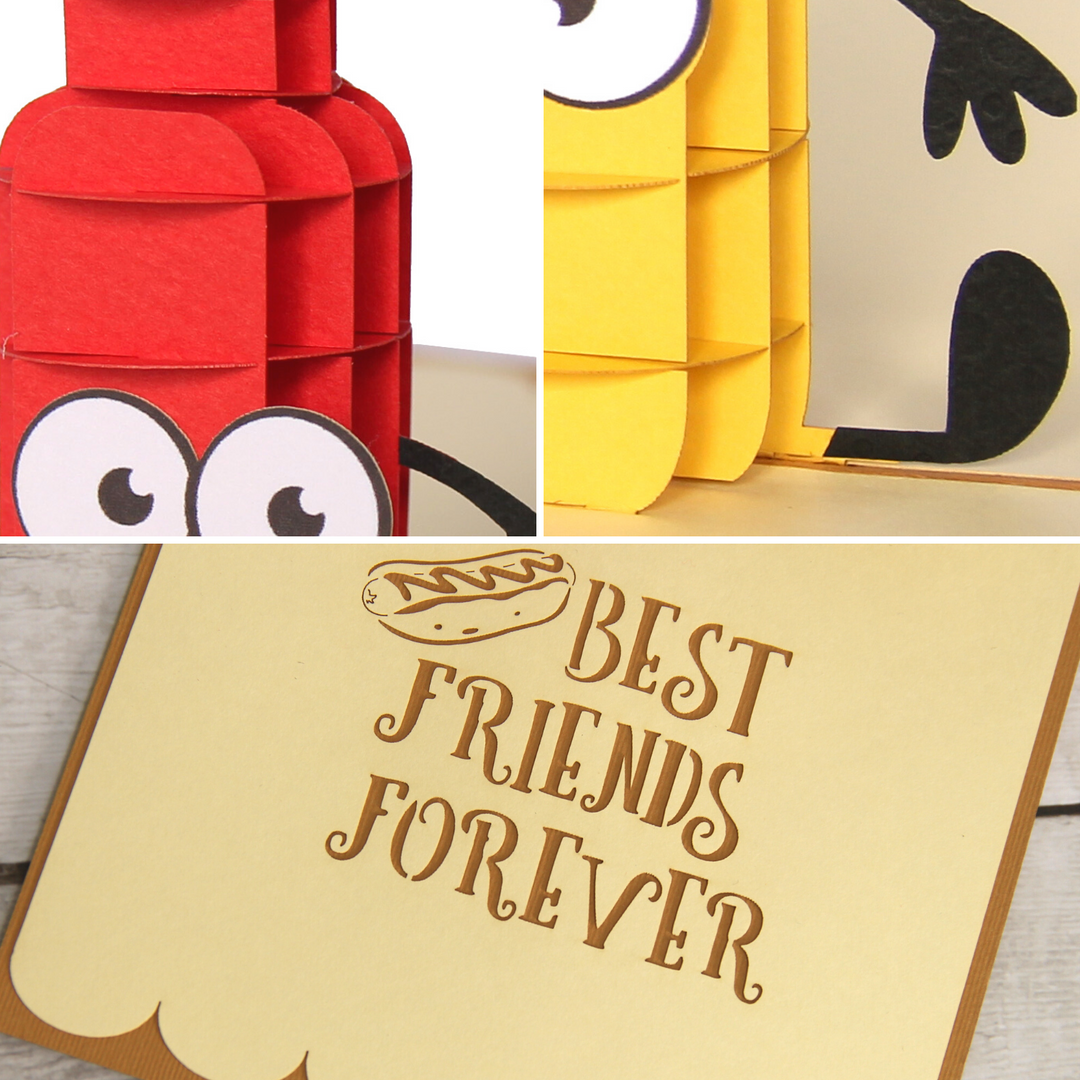 Ketchup and Mustard Best Friends Pop Up Card