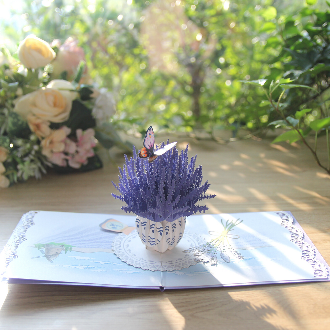 Lavender Pop Up Card