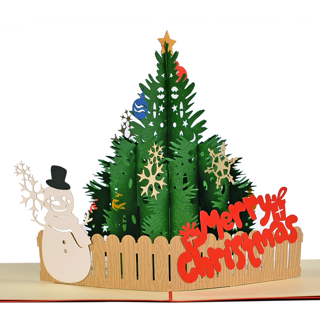Snowman & Christmas Tree Pop Up Card