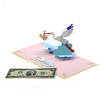 Load image into Gallery viewer, Stork Delivering Baby Pop Up Card
